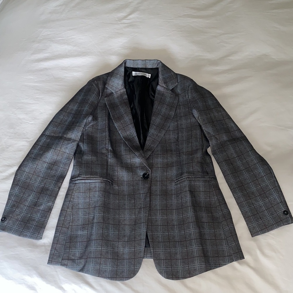 Grey Plaid Blazer